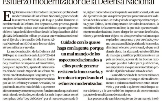 COLUMNA | Esfuerzo modernizador de la Defensa Nacional