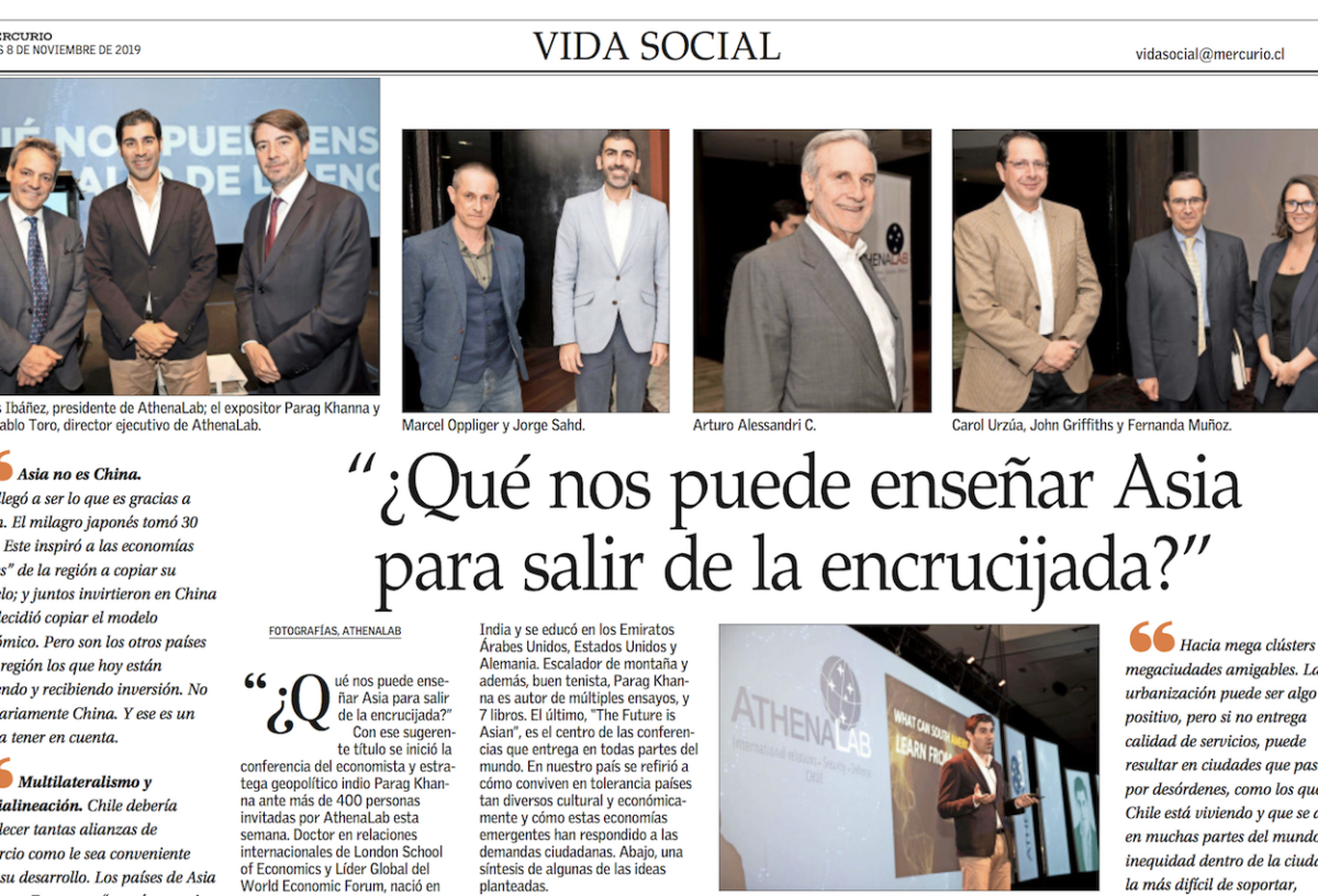 Conferencia Parag Khanna: ¿Qué nos puede enseñar Asia para salir de la encrucijada? en El Mercurio