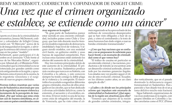 Medios nacionales entrevistan a Jeremy McDermott invitado por AthenaLab a seminario de Mercados Ilícitos