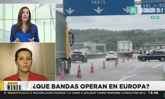 Pilar Lizana entrevistada por Meganoticias sobre bandas criminales en Latam