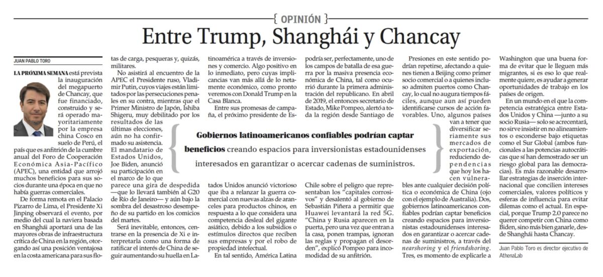COLUMNA | Entre Trump, Shangái y Chancay